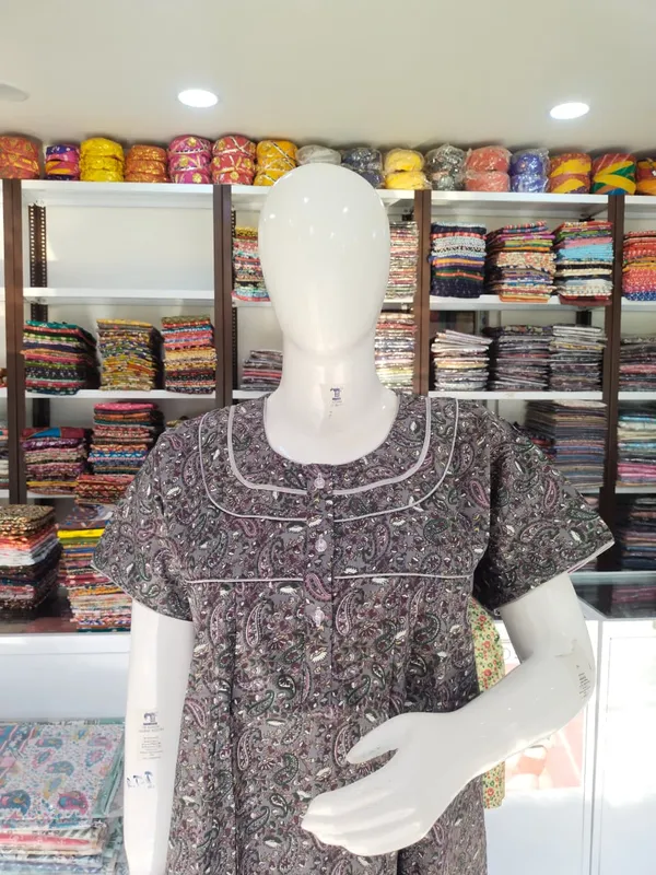 Dark_Grey_Pure_Cotton_Nighty_For_Women
