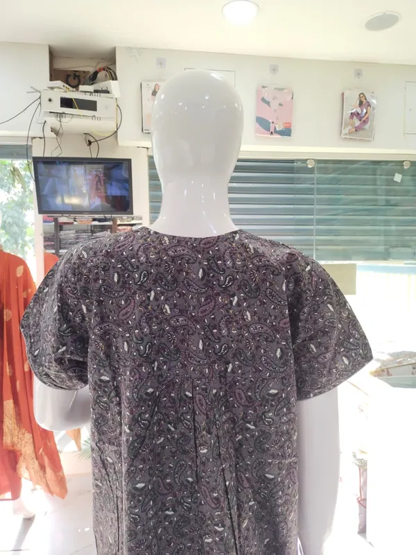 Dark_Grey_Pure_Cotton_Nighty_For_Women