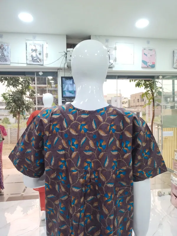Brown_Pure_Cotton_Nighty_For_Women