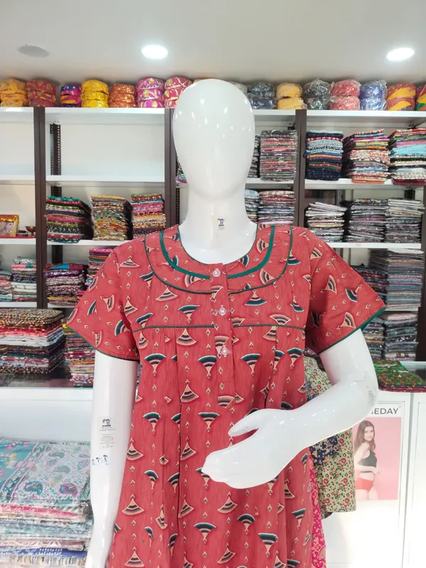 Rusty_Red_Pure_Cotton_Nighty_For_Women
