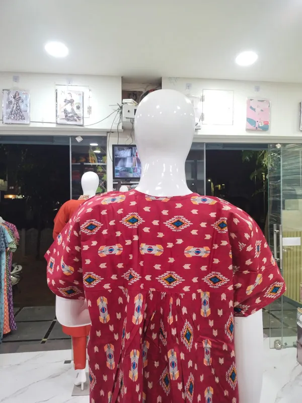 Dark_Red_Pure_Cotton_Nighty_For_Women