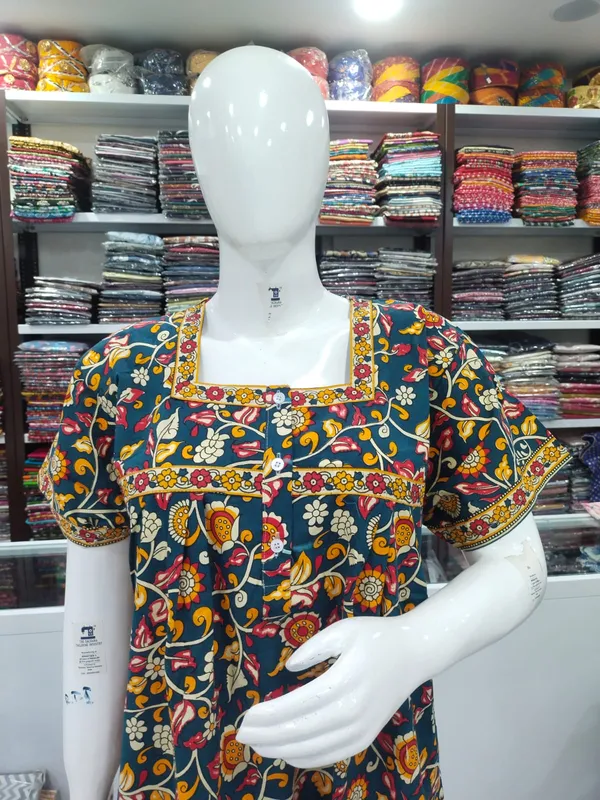 Navy_Blue_Pure_Cotton_Nighty_For_Women