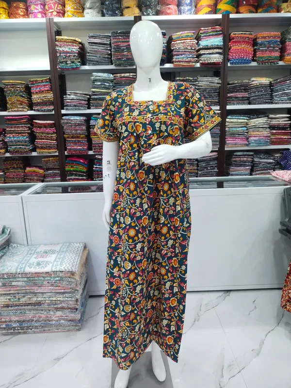 Navy_Blue_Pure_Cotton_Nighty_For_Women
