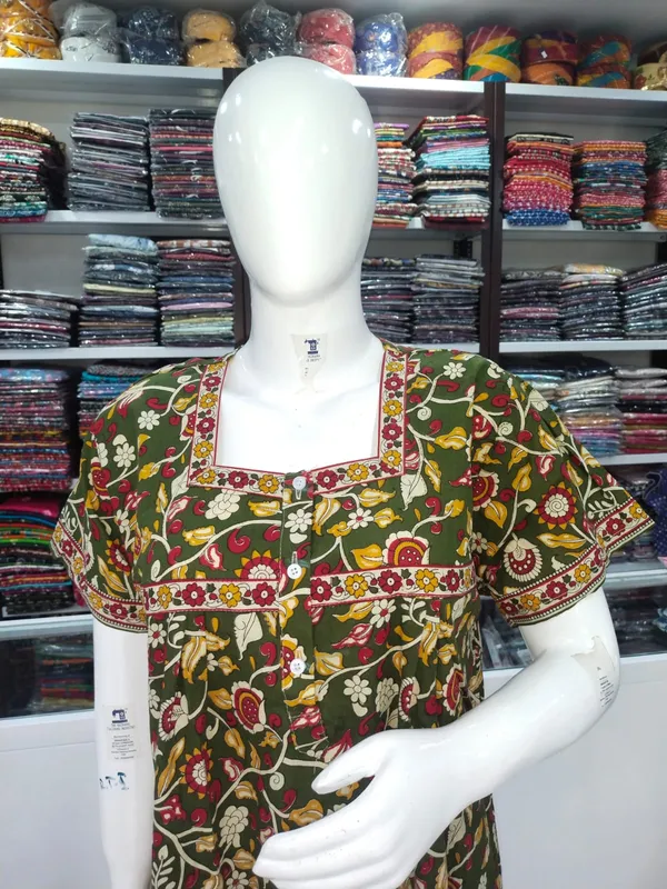 Green_Pure_Cotton_Nighty_For_Women