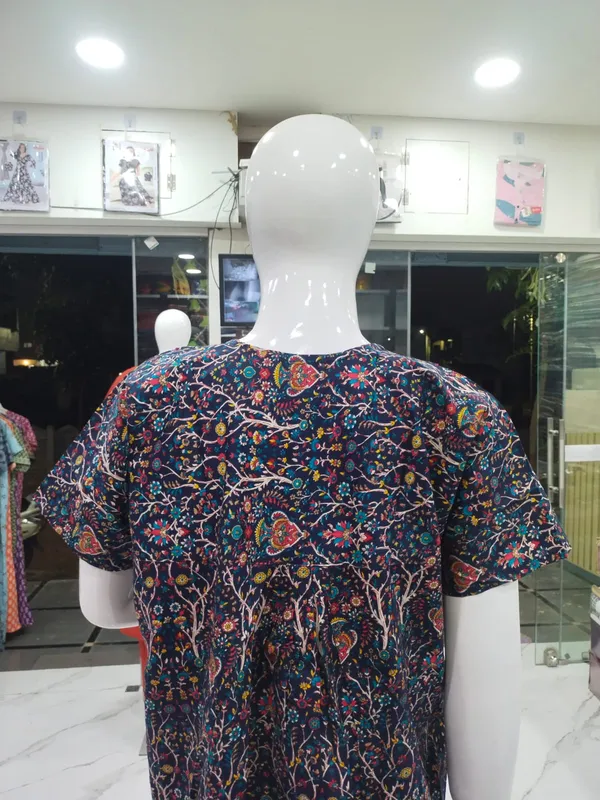 Navy_Blue_Pure_Cotton_Nighty_For_Women
