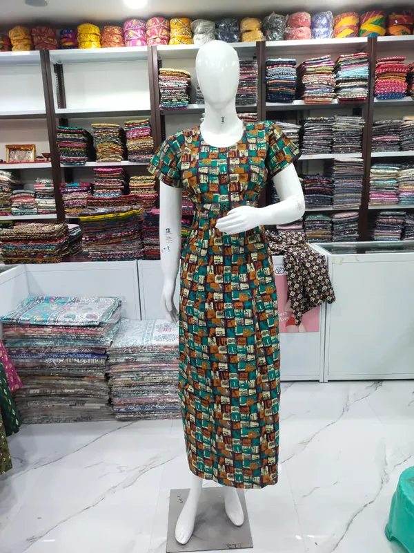 Wine_Pure_Cotton_Nighty_For_Women