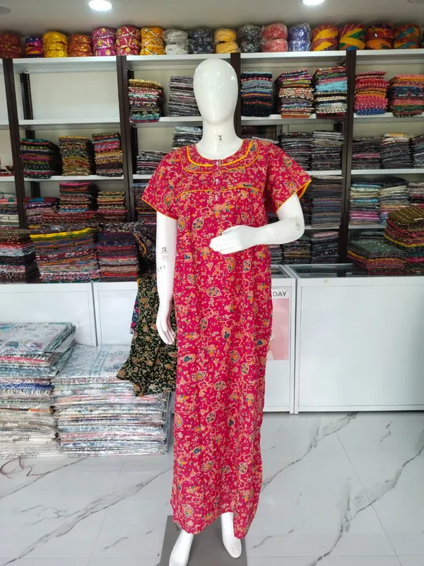 Rani_Pink_Pure_Cotton_Nighty_For_Women