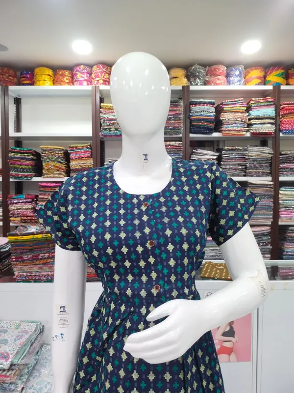Navy_Blue_Pure_Cotton_Nighty_For_Women