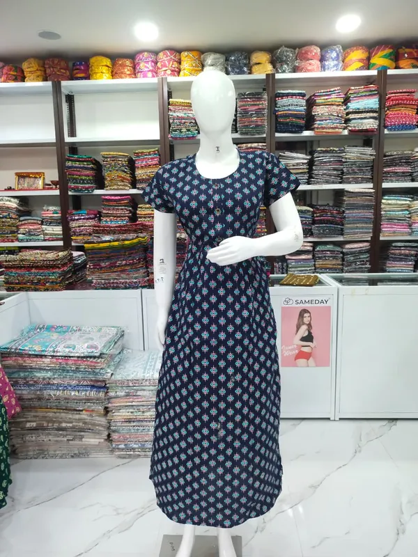 Dark_Navy_Blue_Pure_Cotton_Nighty_For_Women