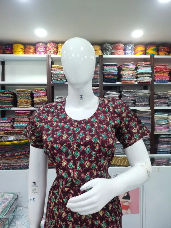 Dark_Maroon_Pure_Cotton_Nighty_For_Women