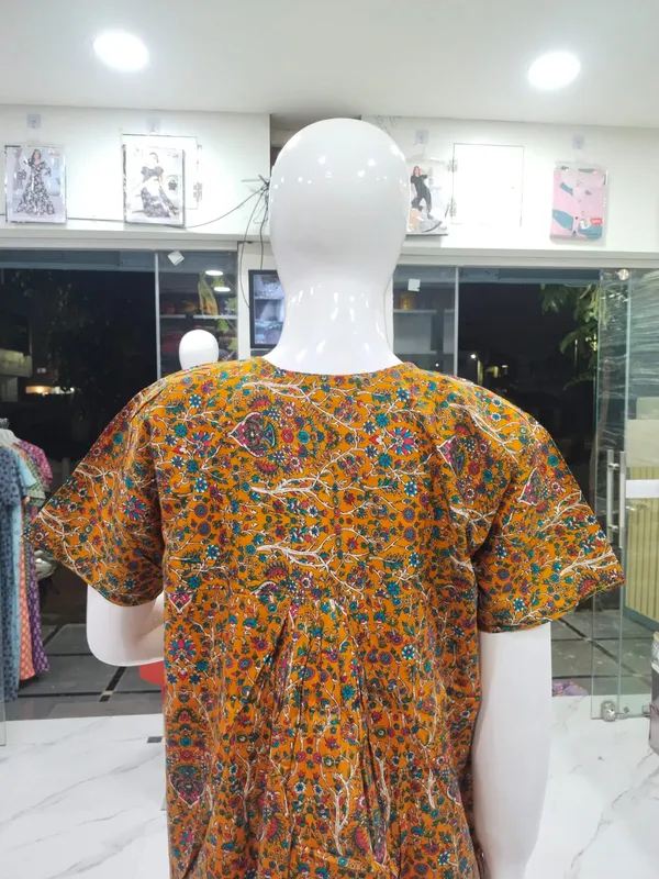 Golden_Mustard_Pure_Cotton_Nighty_For_Women
