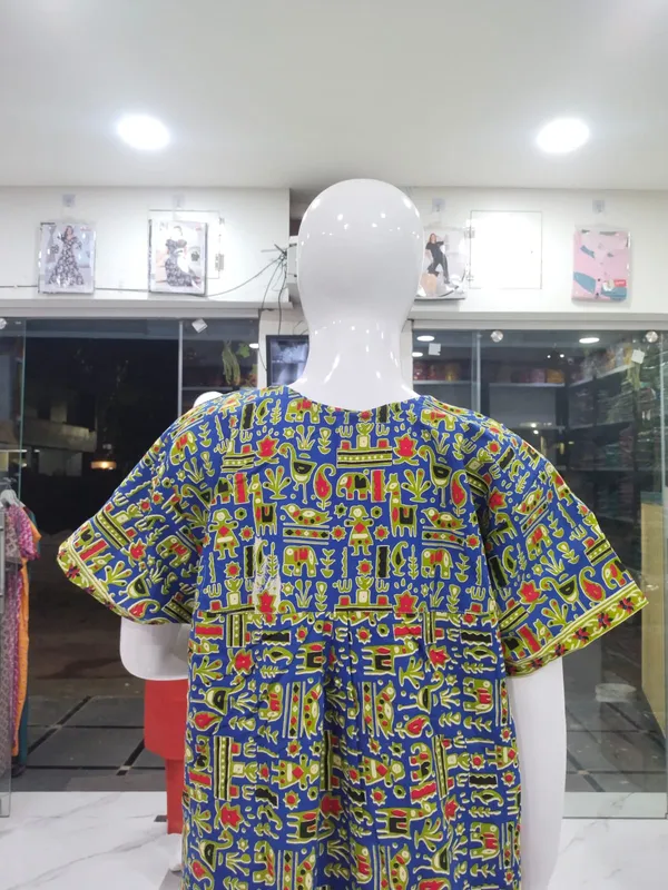 Blue_Pure_Cotton_Nighty_For_Women
