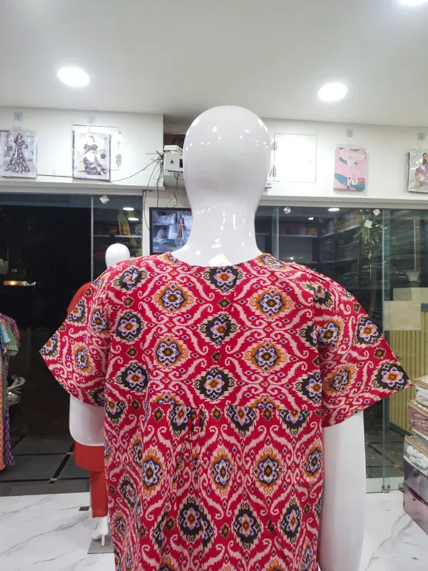 Red_Pure_Cotton_Nighty_For_Women