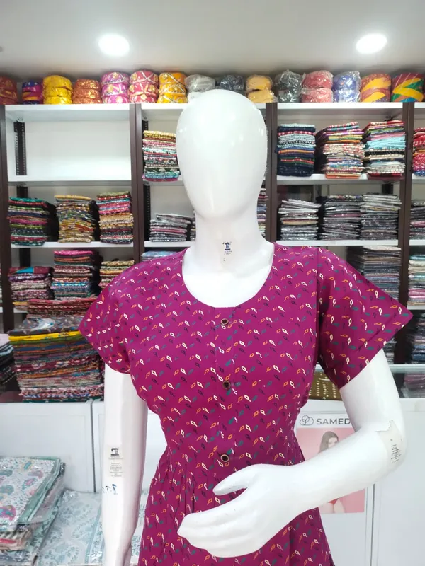 Dark_Rani_Pink_Pure_Cotton_Nighty_For_Women