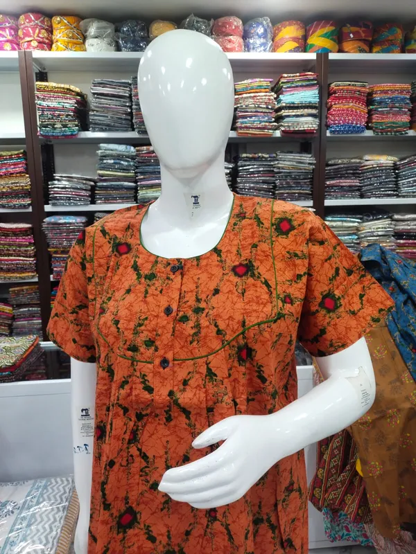 Dusty_Orange_Pure_Cotton_Nighty_For_Women