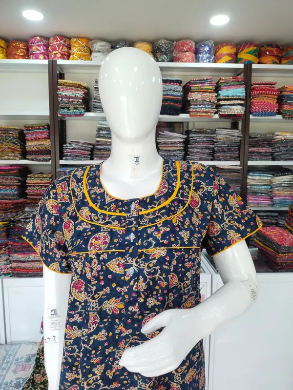 Navy_Blue_Pure_Cotton_Nighty_For_Women