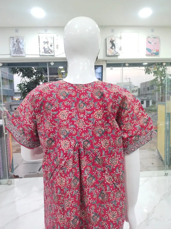 Red_Pure_Cotton_Nighty_For_Women