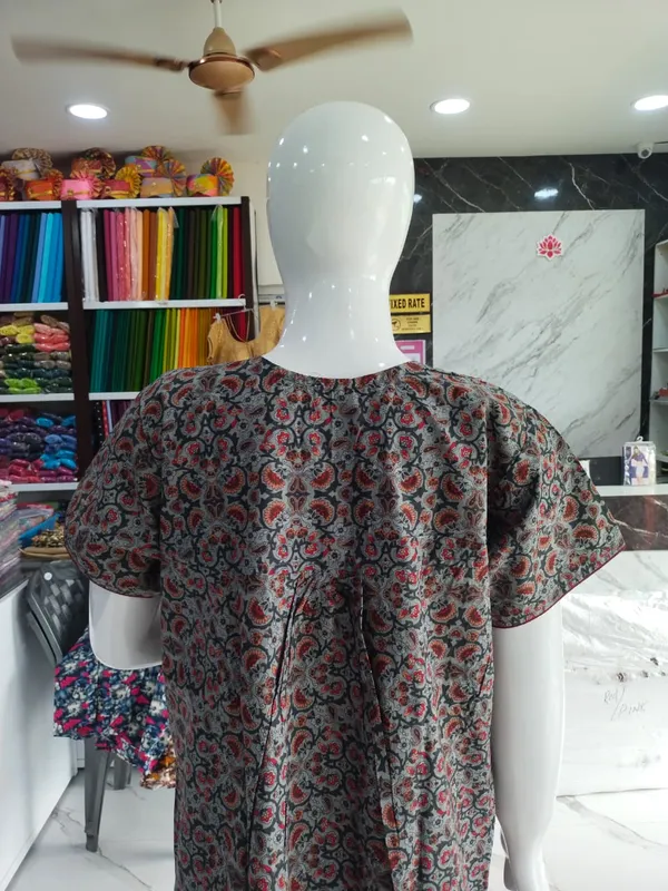 Dark_Grey_Pure_Cotton_Nighty_For_Women