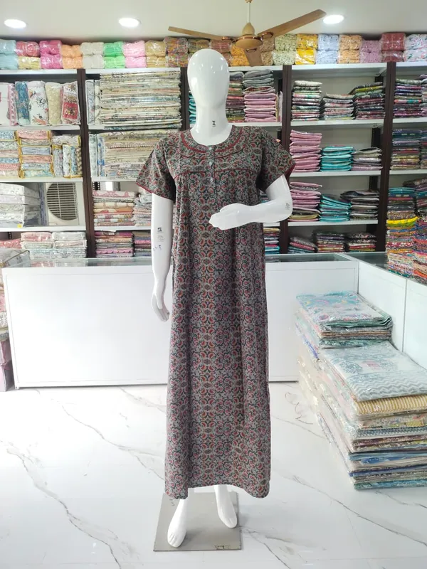Dark_Grey_Pure_Cotton_Nighty_For_Women