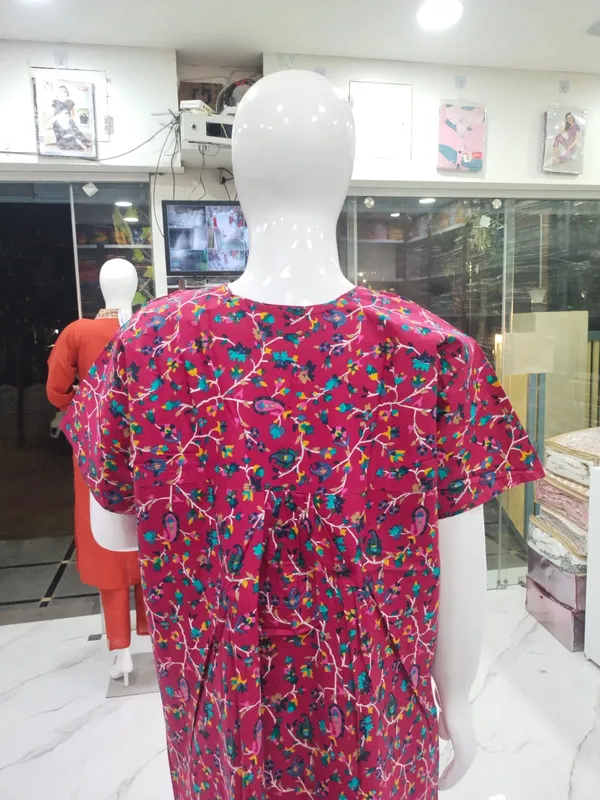 Dark_Rani_Pink_Pure_Cotton_Nighty_For_Women