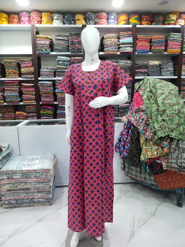 Rani_Pink_Pure_Cotton_Nighty_For_Women