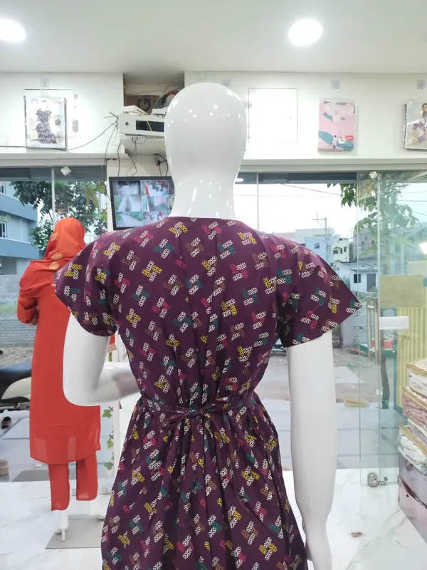 Wine_Pure_Cotton_Nighty_For_Women