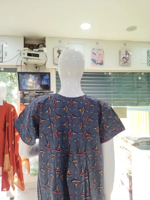 Grey_Pure_Cotton_Nighty_For_Women