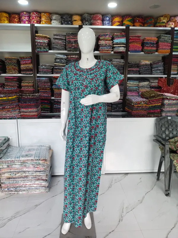 Pastel_Sea_Green_Pure_Cotton_Nighty_For_Women