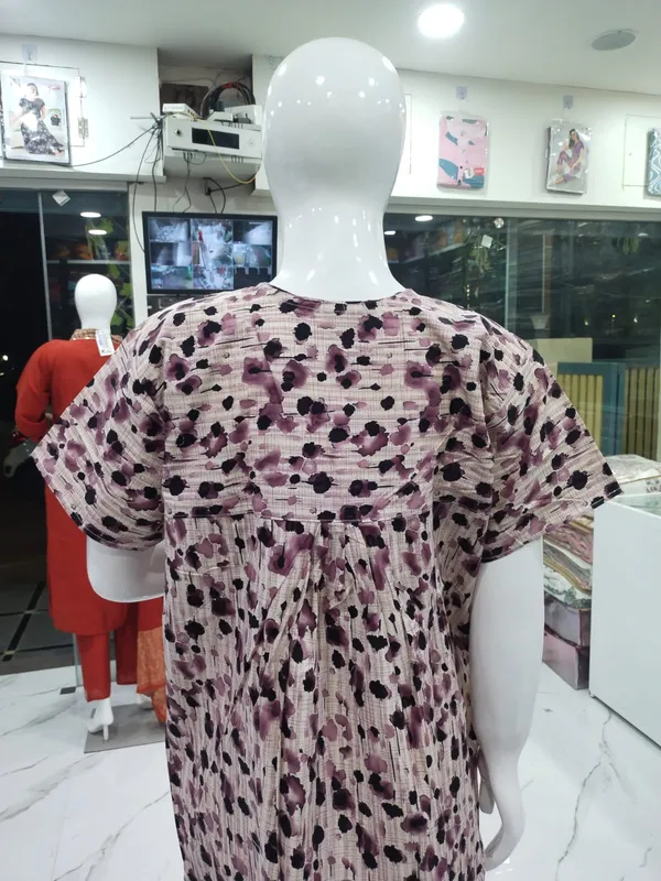 Dusty_Wine_Pure_Cotton_Nighty_For_Women