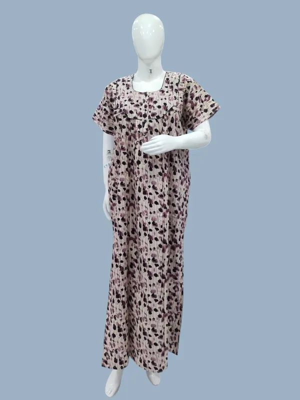 Dusty_Wine_Pure_Cotton_Nighty_For_Women