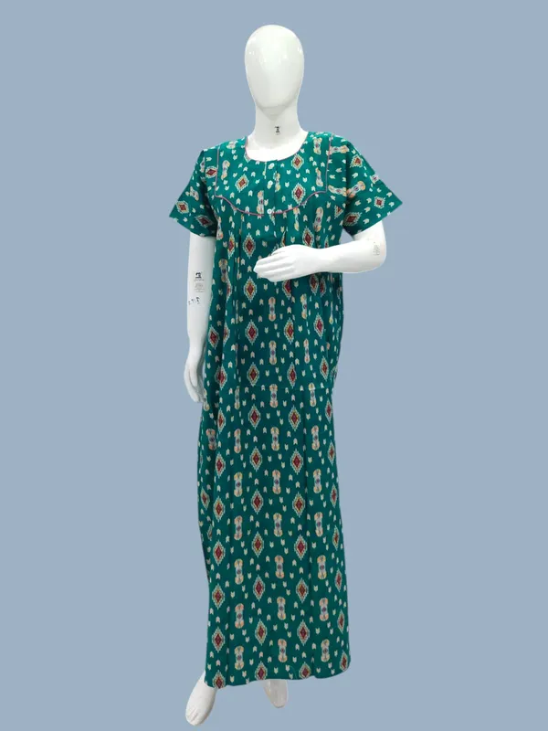 Rama_Green_Pure_Cotton_Nighty_For_Women