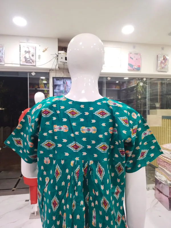 Rama_Green_Pure_Cotton_Nighty_For_Women