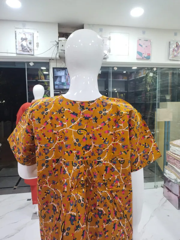 Mustard_Pure_Cotton_Nighty_For_Women
