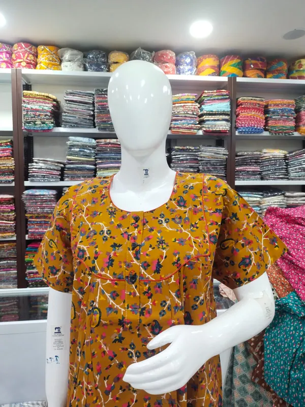 Mustard_Pure_Cotton_Nighty_For_Women