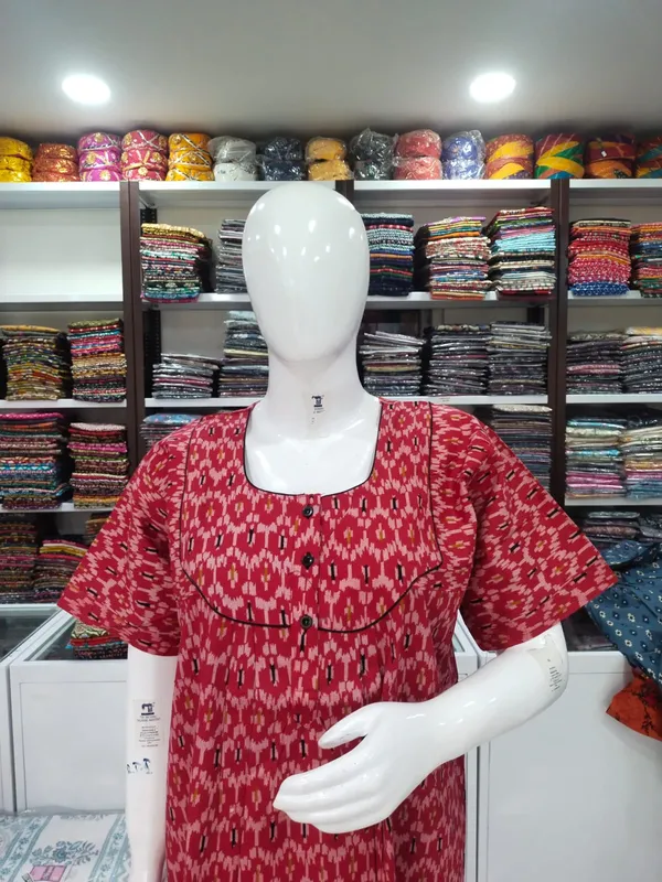 Red_Pure_Cotton_Nighty_For_Women