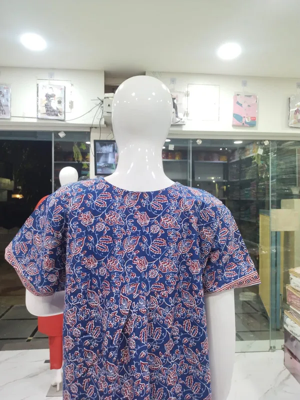 Blue_Pure_Cotton_Nighty_For_Women