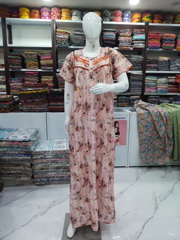 Light_Brown_Polyester_Cotton_Nighty_For_Women
