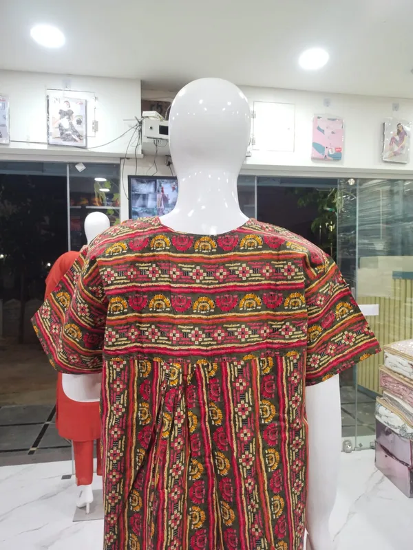Chutney_Green_Pure_Cotton_Nighty_For_Women