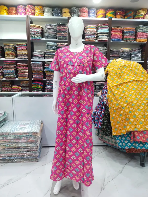 Rani_Pink_Pure_Cotton_Nighty_For_Women