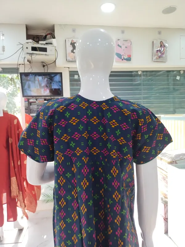 Navy_Blue_Pure_Cotton_Nighty_For_Women
