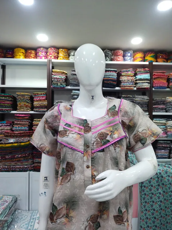 Light_Grey_Polyester_Cotton_Nighty_For_Women