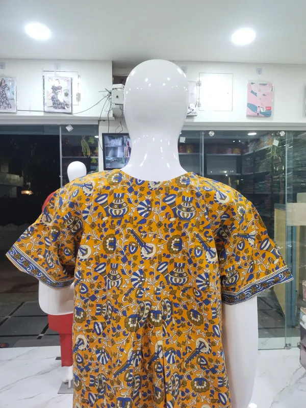 Yellow_Pure_Cotton_Nighty_For_Women
