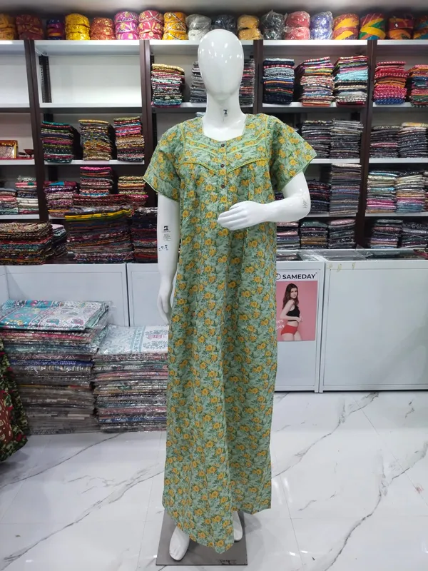 Pista_Green_Polyester_Cotton_Nighty_For_Women
