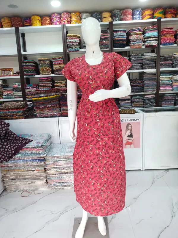 Gajari_Pure_Cotton_Nighty_For_Women