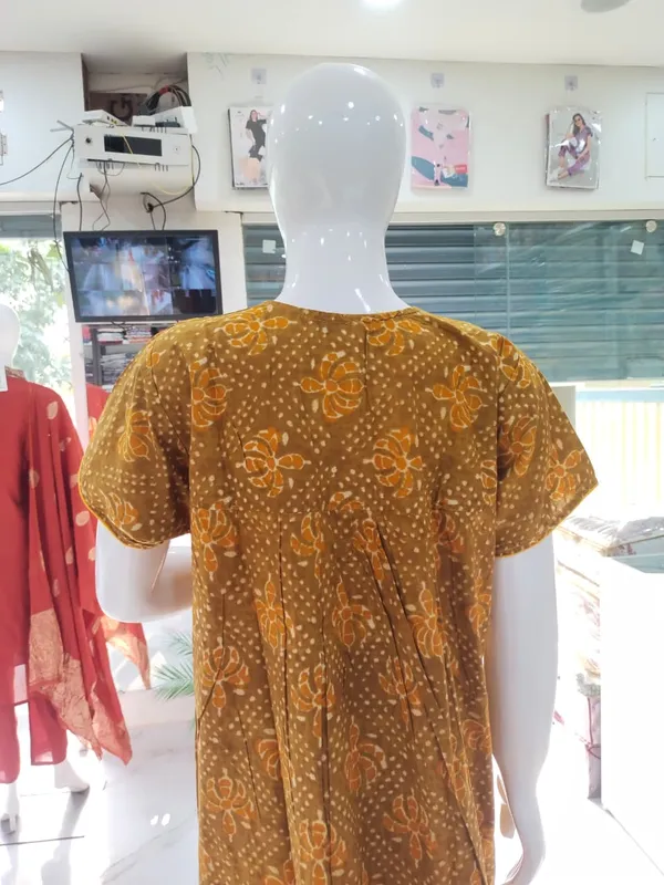 Mustard_Pure_Cotton_Nighty_For_Women
