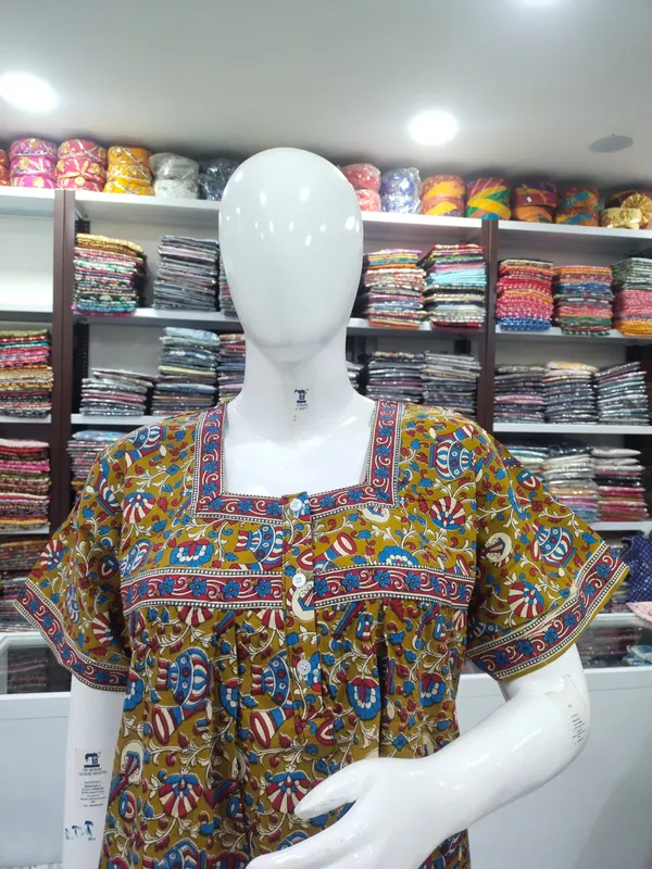 Mustard_Yellow_Pure_Cotton_Nighty_For_Women
