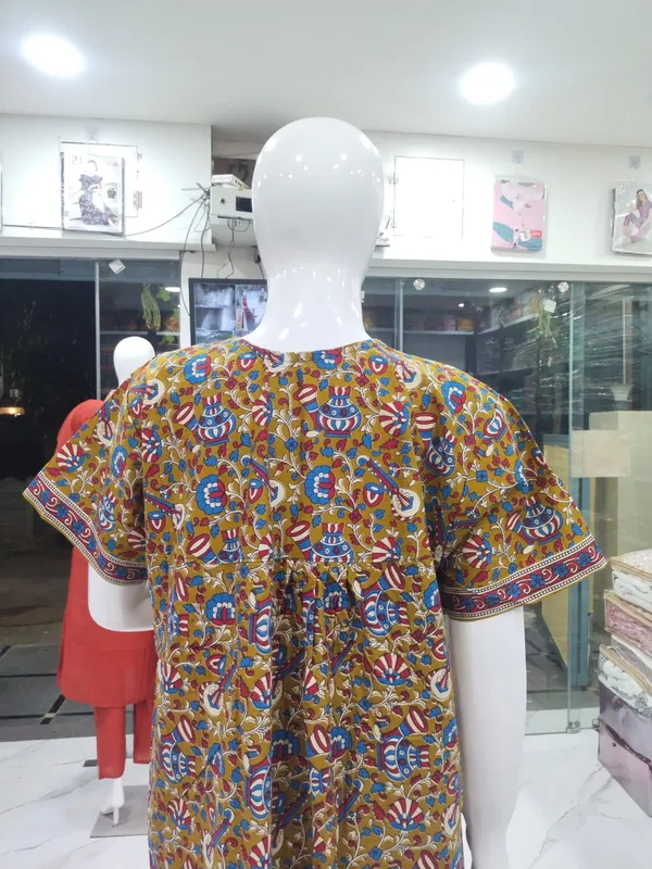 Mustard_Yellow_Pure_Cotton_Nighty_For_Women