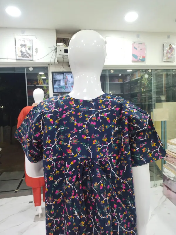 Navy_Blue_Pure_Cotton_Nighty_For_Women