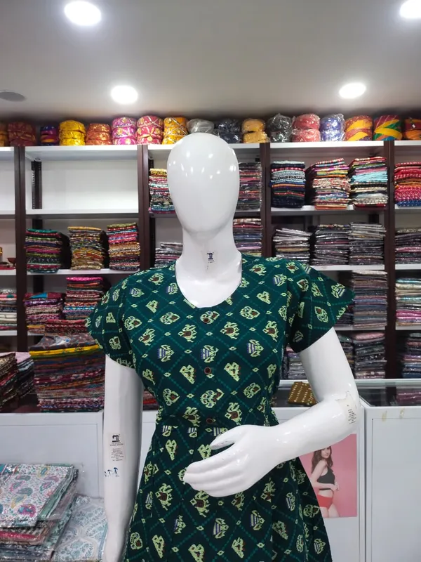 Dark_Green_Pure_Cotton_Nighty_For_Women