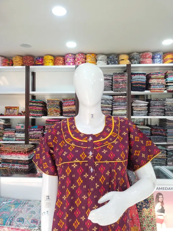 Wine_Pure_Cotton_Nighty_For_Women